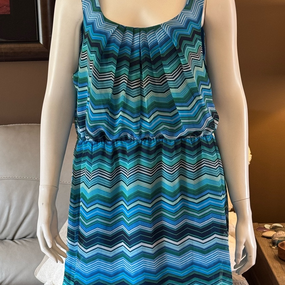 Addition Elle Blue Sundress with Scoop Neck Midi